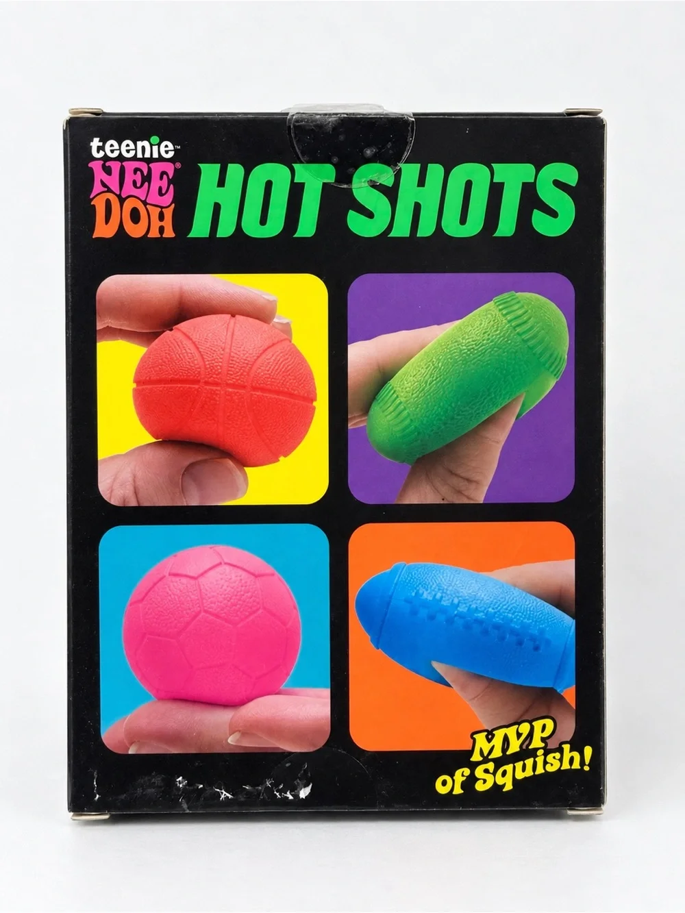 Hot Shots Squeeze Ball Set - Pink, Orange, Green, Blue